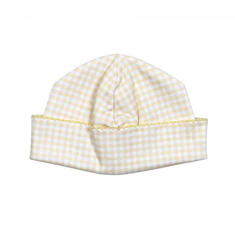 Baby Loren Yellow Gingham Pima Ruffles Beanie