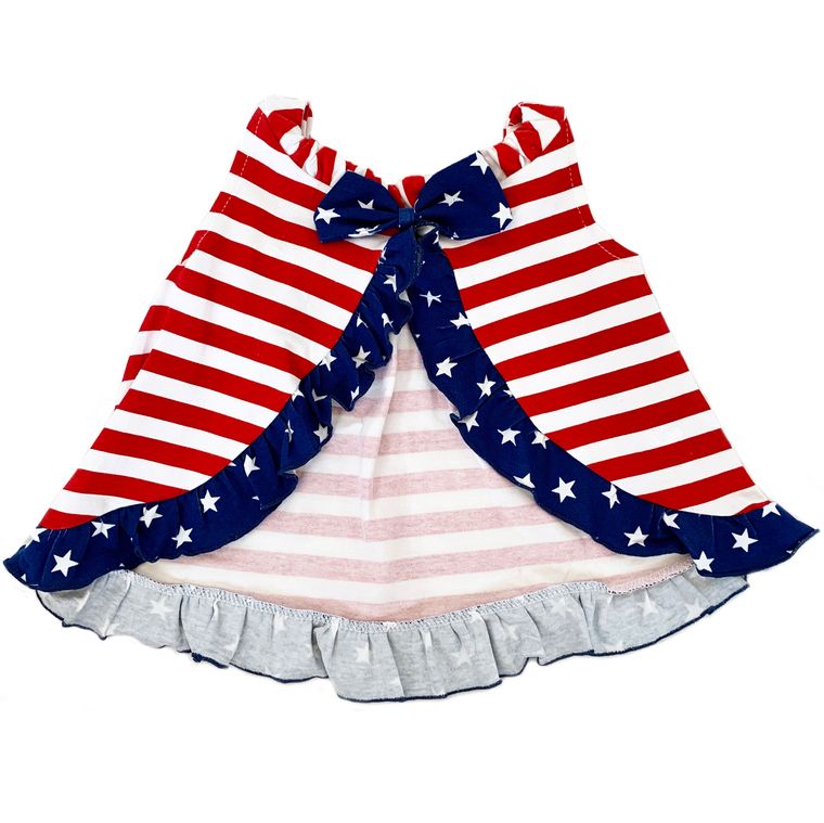 AnnLoren 4th of July Ruffle Swing Tank Top