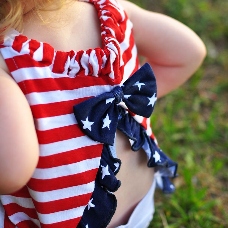 AnnLoren 4th of July Ruffle Swing Tank Top