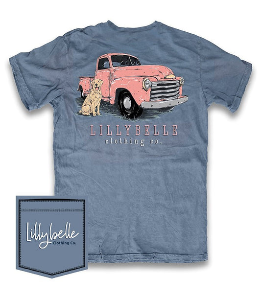 Lillybelle Pink Truck Sleeve T-Shirt